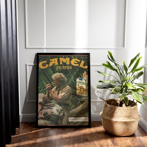 Vintage Adventure Poster, Retro Cigarettes Wall Art , Man Cave Poster image 4