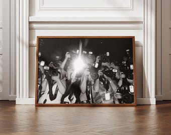 Láminas de paparazzi, láminas fotográficas, blanco y negro, arte mural vintage, póster de moda, arte mural de calidad museística, láminas fotográficas, arte mural de gran formato