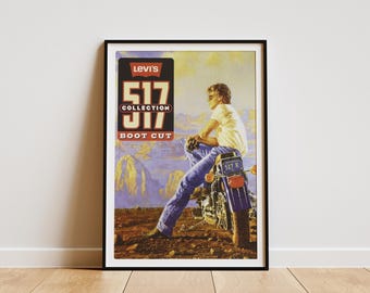 Levi's Jeans Advertising Poster From the 90s, Rare and Original