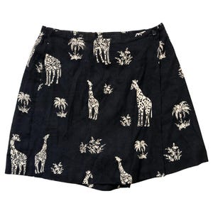 Vintage 90s Safari Giraffe Print Skort Linen Feel Anthropologie Style Large bild 2