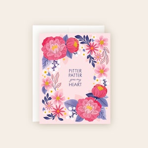 Pitter Patter Valentine's Day Card CLOSEOUT