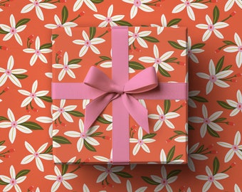 Bright & Dainty Floral Wrapping Paper 28x20 inch 5 Sheets Double Sided