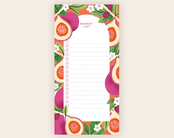 Fig and Flower Market Grocery Notepad 50 sheets