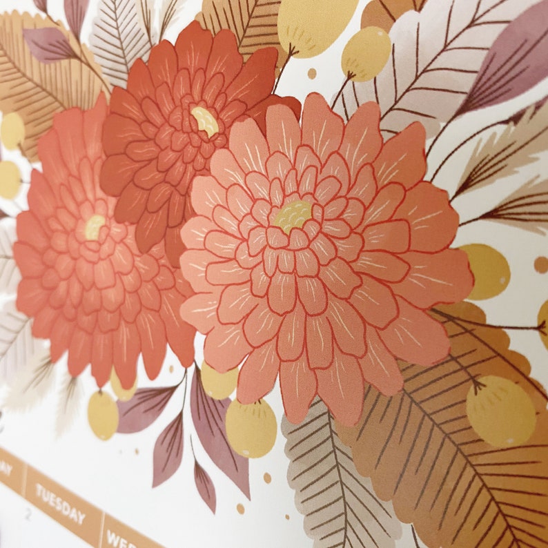 2021 Wall Calendar Earthy Floral Celebrations 7.75 x | Etsy