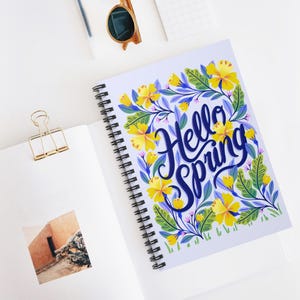 Cuaderno espiral con cubierta floral primaveral para escribir en diario y cartas, regalo para estudiantes y amantes de la naturaleza, papel para manualidades con flores.