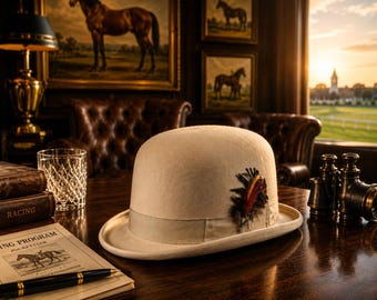 Vintage Stetson, The Sovereign, Lex Derby Bowler Hat,  Rare 701 Bone Color, Size 7