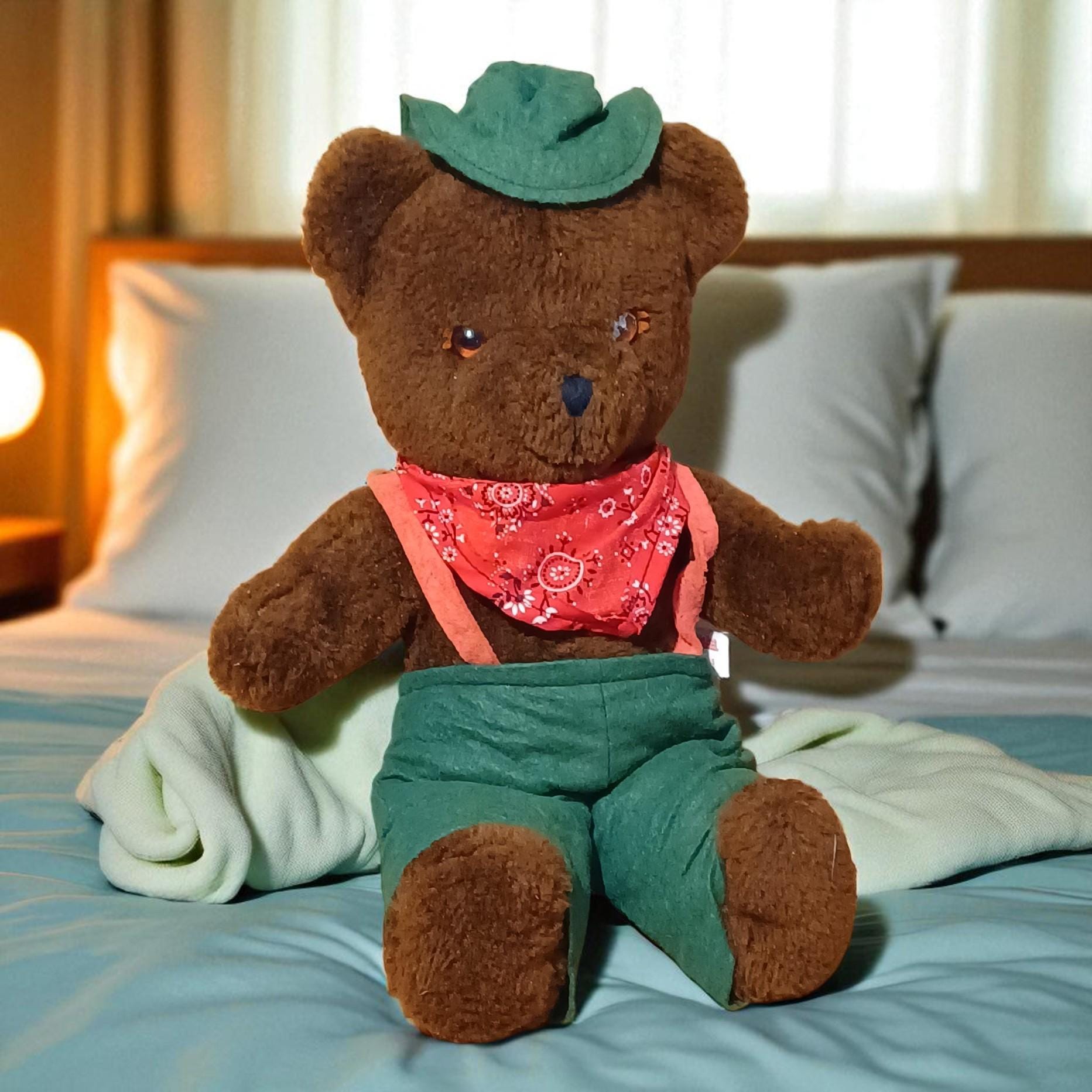 Vintage Douglas Cuddle Toy Teddy Bear: Plush Animal With Hat - Etsy