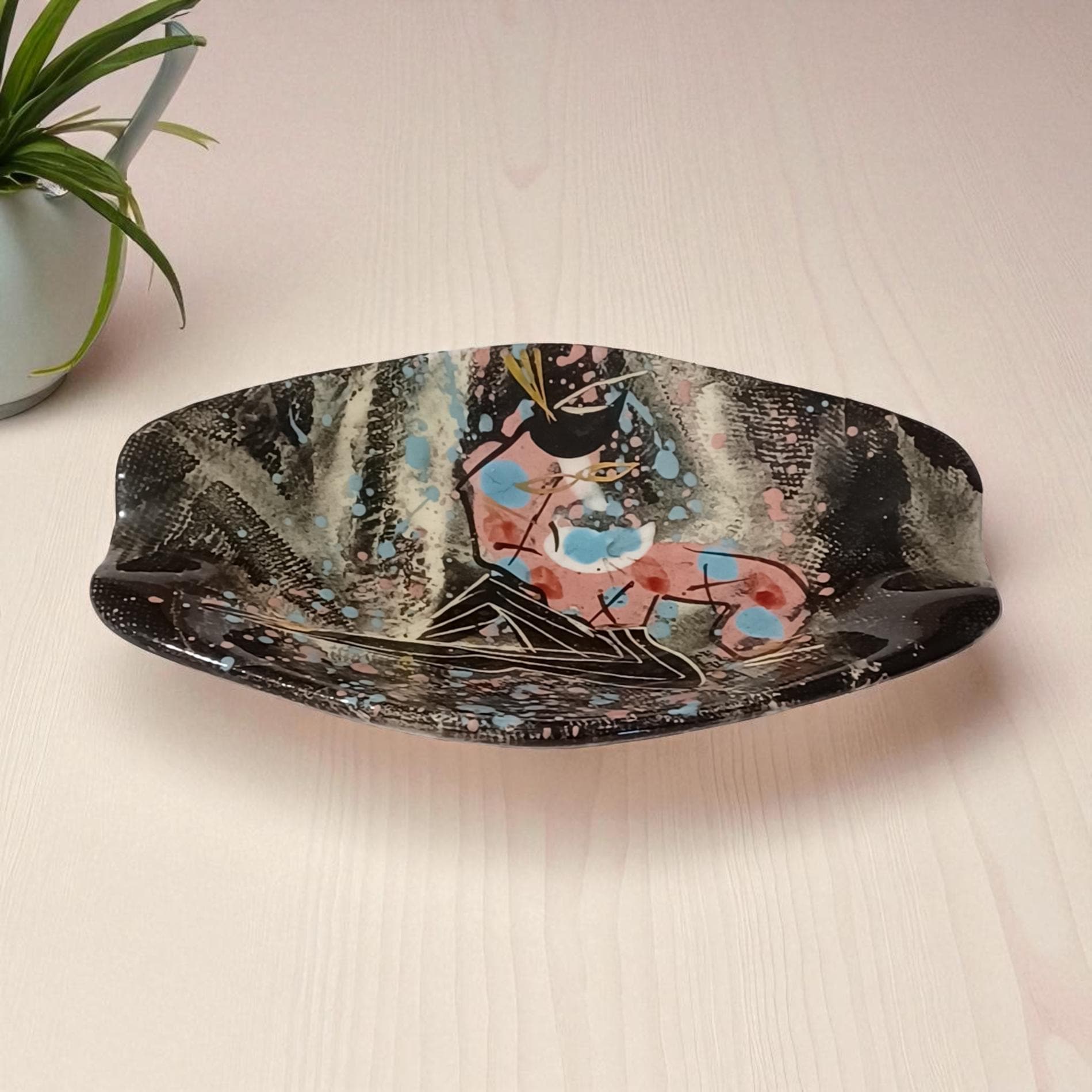 RARE Marc Bellaire B50-7 Mardi Gras Ashtray | Atomic Amoeba Shape