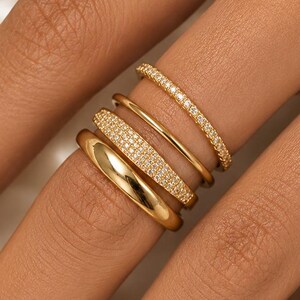 Guldringset, Zirkoniaringset, Damfingerringar, Avtagbart ringset, Glänsande ringset, Present till henne, Smyckespresent