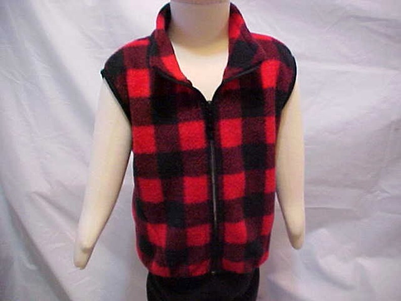 Child Fleece Vest Red Plaid Sizes From 6 Months to Size 6 Etsy
