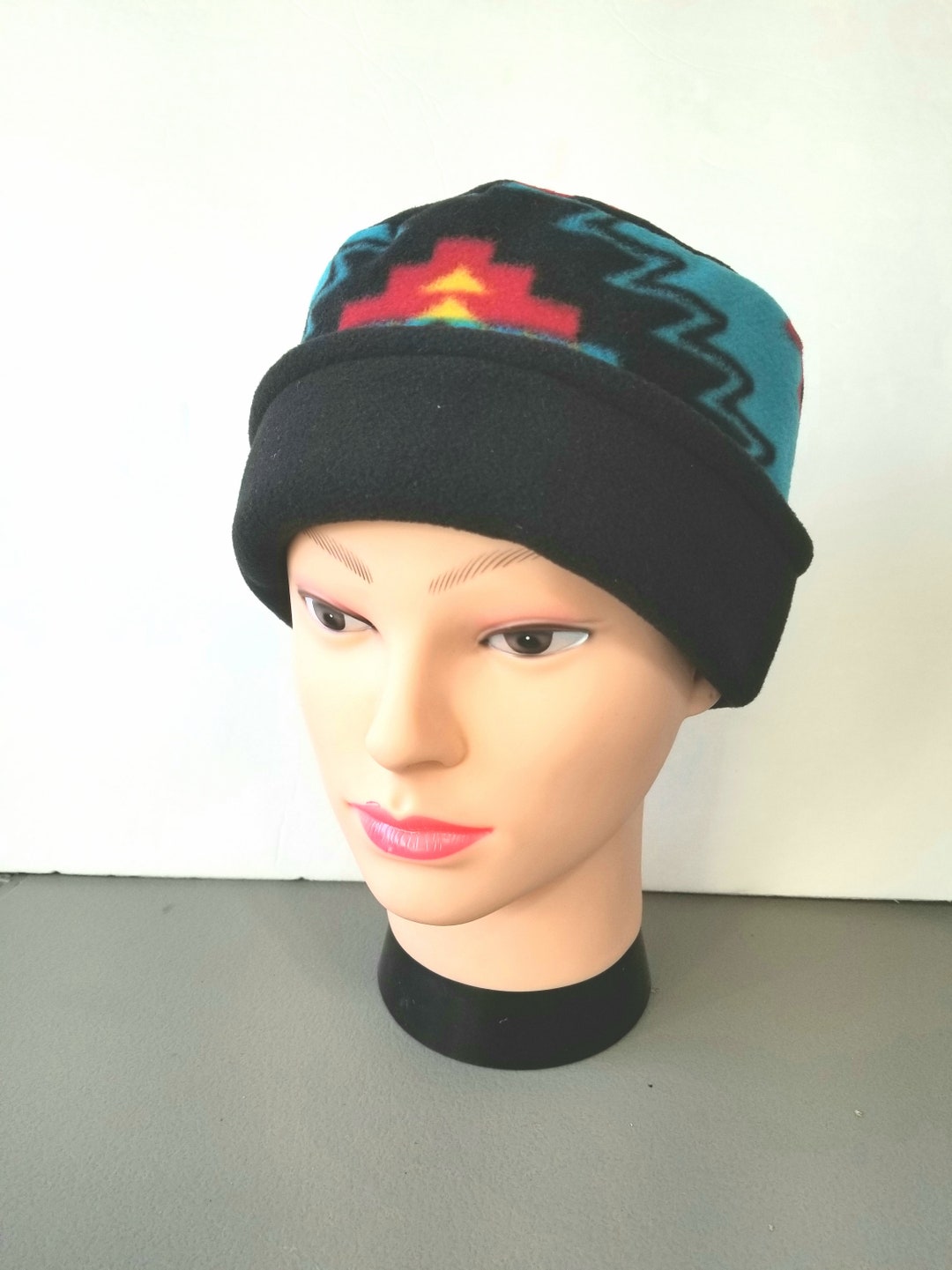 Native American Tribal Fleece Aztec Hat for Men or Women With Southwest