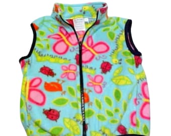 Fleece Vest infant baby toddler child, EARTH DAY handmade .Great for car seat - stroller. Sizes  6 month to Size 6 Birthday, Christmas gift