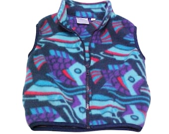 Child  Fleece Vest  -  FUNKY FISH  print ..  Sizes from  6 months to Size 6