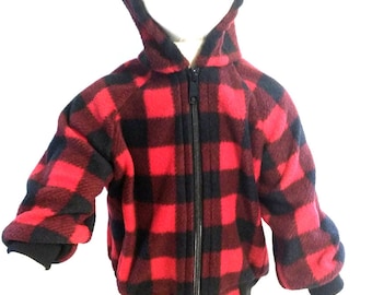 Kids Lumberjack Jacket Red Buffalo Plaid Coat Polar Fleece Boys Jacket Girls Jacket Unisex Parka Jacket Polar and Cotton Coat Handmade Etsy
