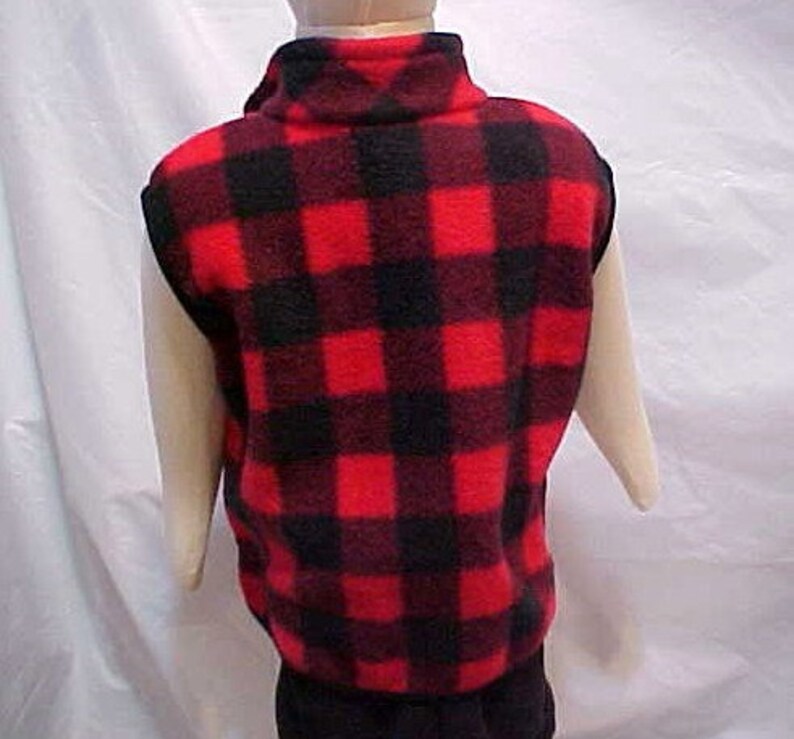 Child Fleece Vest Red Plaid Sizes From 6 Months to Size 6 Etsy