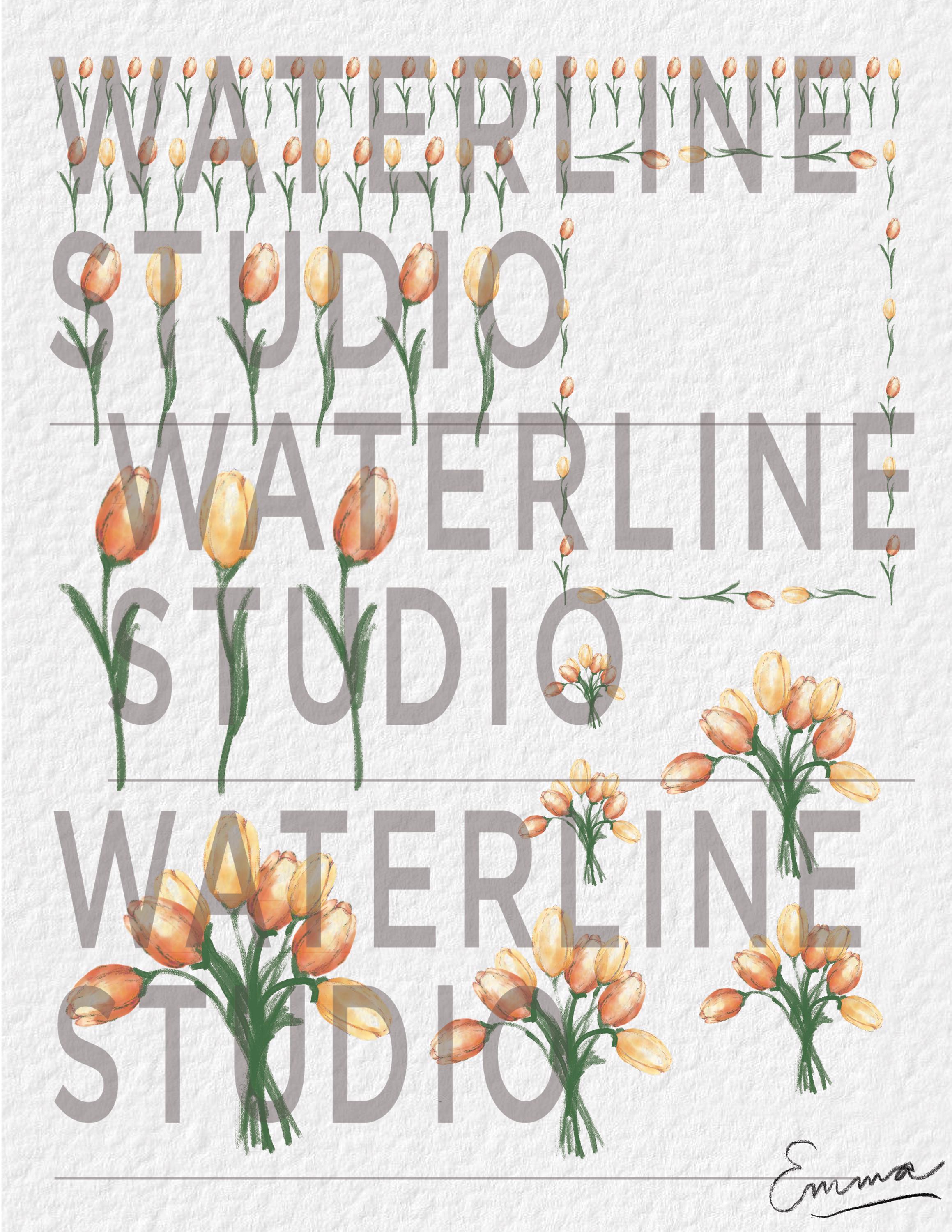 Spring Tulips Watercolor Art Print (digital Download) - Etsy