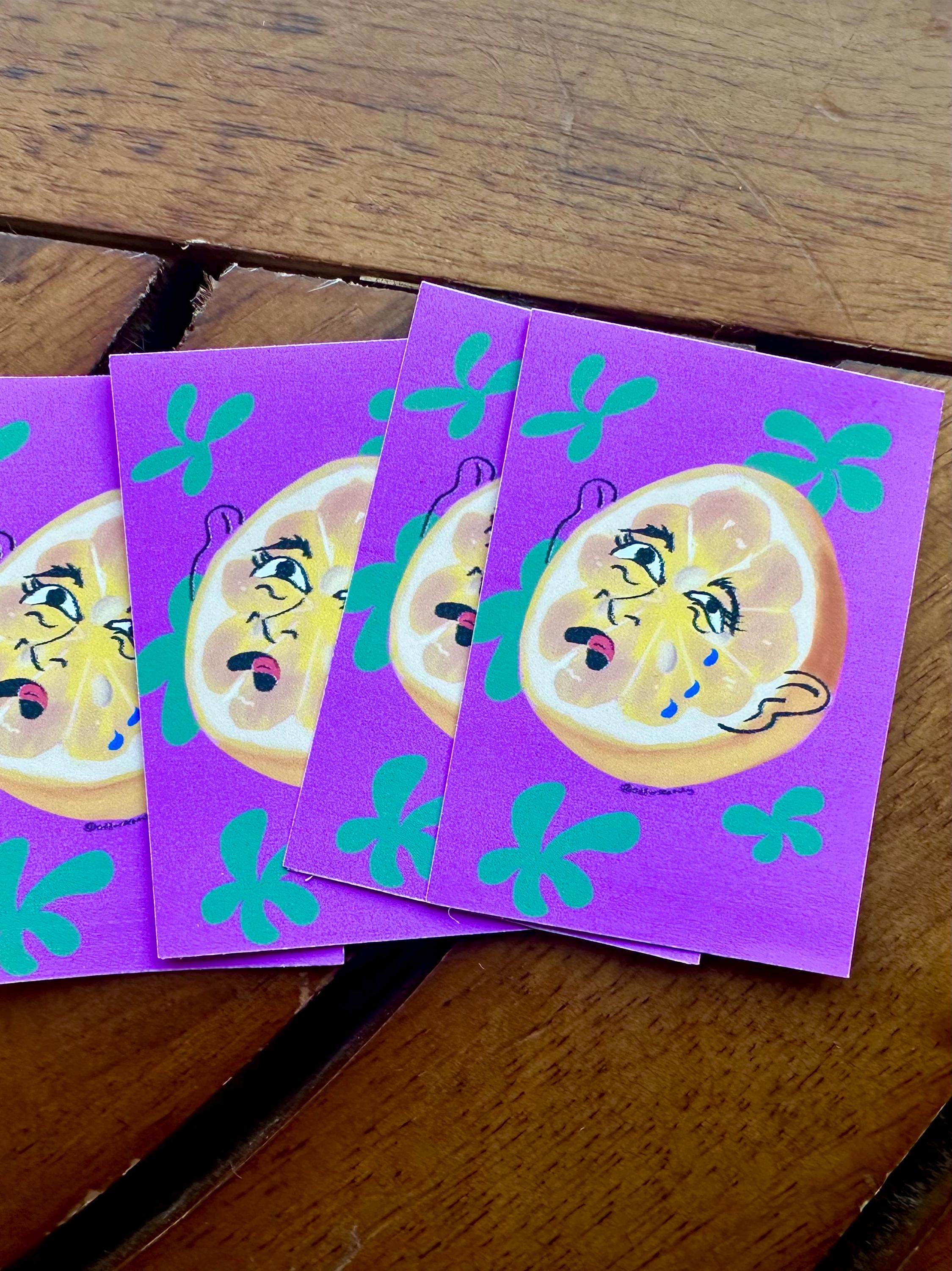 Matte Crying Lemon Sticker - Etsy