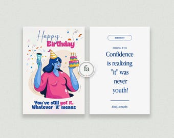 Tarjeta de cumpleaños ingeniosa / Frase inspiradora, divertida, para celebrar la amistad (descarga digital de tarjeta electrónica)