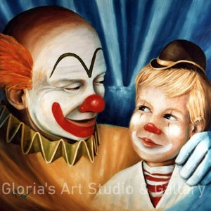 Clowns Prints, Clowns Painting, Clown Gift, Clowns, Smiling Clown, Clown Art Print, Clown, Clown Art, Gift for Coworker, Gift for Art Lovers