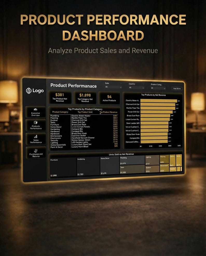 Power BI Sales Dashboard Template | Business KPI Tracker (digital ...