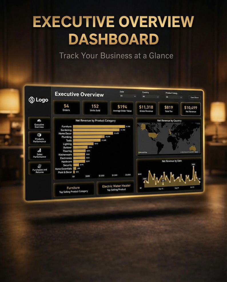 Power BI Sales Dashboard Template | Business KPI Tracker (digital ...
