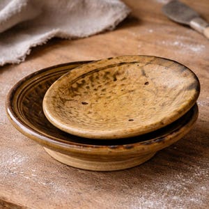 Piatti in ceramica color ocra fatti a mano, stile rustico marocchino, (15-25 cm)