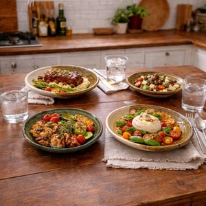 Handmade Tamegroute Plates, Moroccan Rustic Ceramic Dinnerware, (6″–10″)