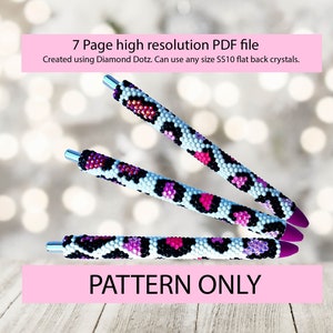 Pink Leopard Ombre bling pen template,rhinestone pen pattern, bling pattern,rhinestone template,diy,dotz,animal print tempate,leopard print