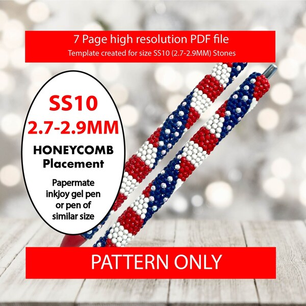 SS10 Stars N Stripes Bling Pen,papermate inkjoy bling template,stainless pen blank templates, rhinestone template,american flag,diy,anthem