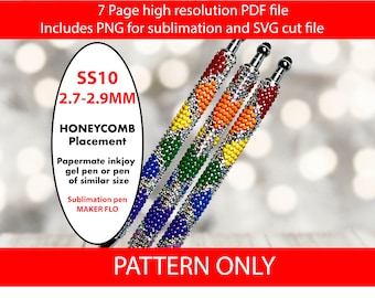 SS10 Shining Rainbow Hearts bling pen pattern,inkjoy gel pen,crystal bling pen, rhinestone bling graph,bedazzled pen,bling template,LGBTQ