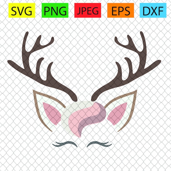 Reindeer,cute face,chocolate drip,doe,deer,christmas,gift,decals,vinyl,epoxy tumbler,personalize,SVG,PNG,jpeg,eps,dxf,Cricut,silhouette,girl