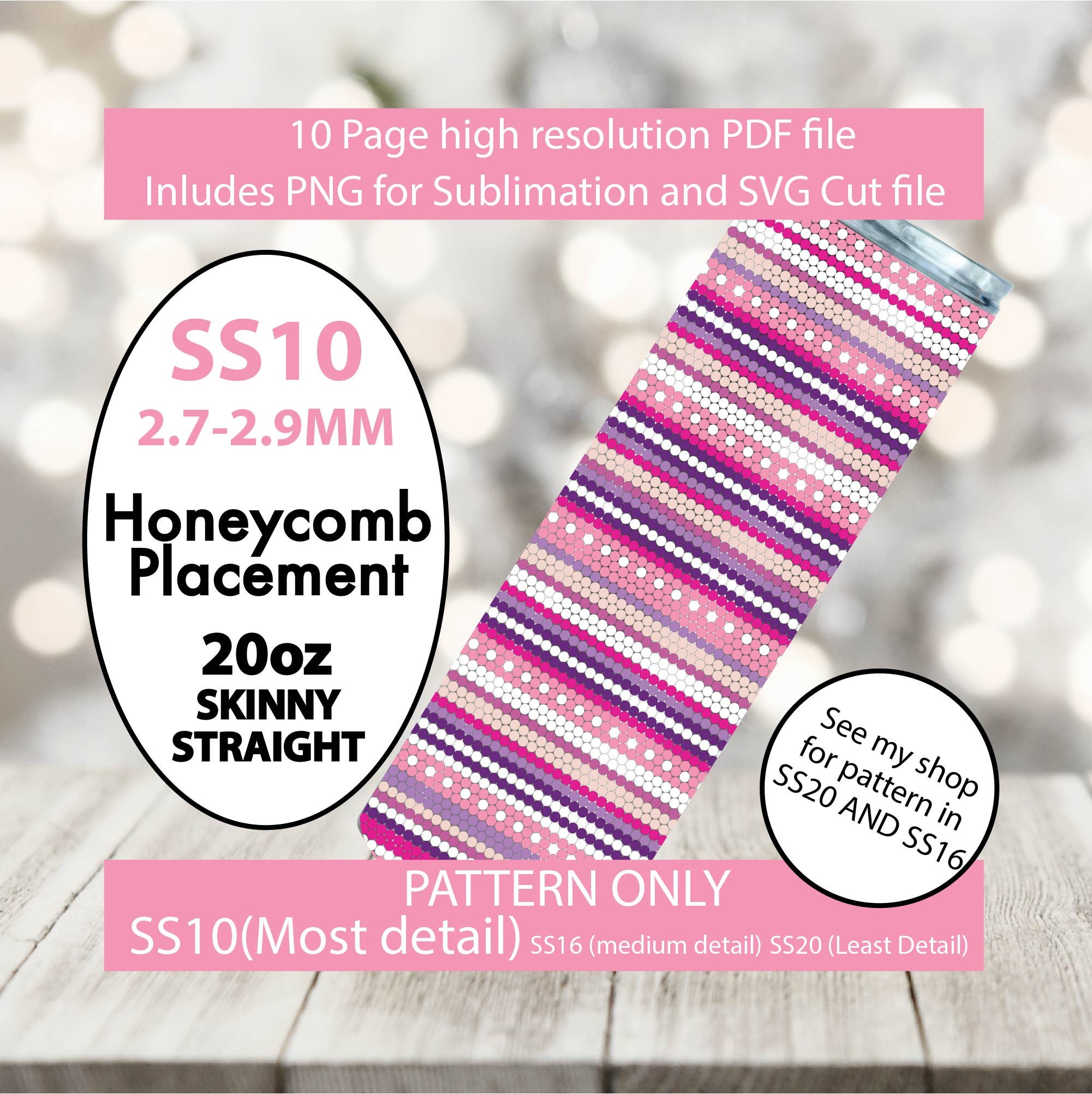 Stanley 40oz Luxury Rhinestone Honeycomb Template Pattern SS20 – Luxie Gems