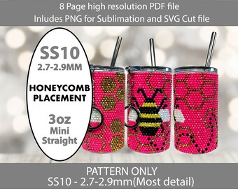 SS10 Hotpink Queenbee 3oz Mini Skinny Shot Glass bling template,shotglass wrap,sublimation bling template,bumblebee template,bridesmaid gift