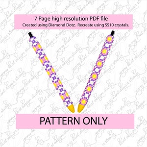 SS10 Fancy pastel square bling pen pattern,bling tumbler,inkjoy,crystal bling pen,pdf,linear placement,diy,Diamond dotz,flatback,diamond