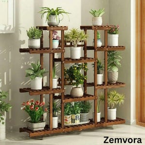 Wooden Plant Stand, Indoor Tall Multi Tier Plant Shelf, Large Plant Display Stand, Flower Pot Rack, Garden Decor, Housewarming Gift