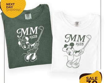 Comfort Colors® Mickey Mouse Golf Shirt, Mickey MM 1928 Golfing T-Shirt | Golf Party Tee | Golf Tournament Shirt | Dad Golfing Club