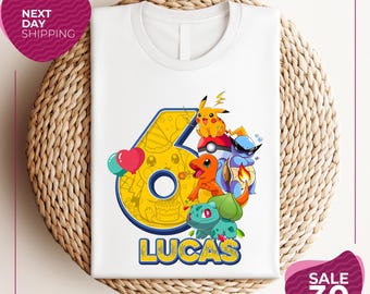 Custom Poke Birthday Shirt: Family Matching Cotton Tee