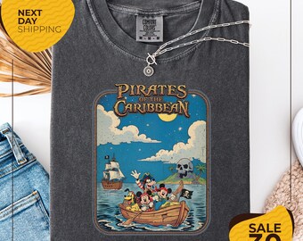 Comfort Colors® Vintage Mickey And Friends Pirates of the Caribbean Shirt | Pirates Jack Sparrow Tee | Disney Cruise Pirate Night Shirt