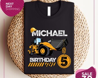 Custom Construction Birthday Shirt | Construction Birthday Shirt | Personalized Construction Shirt | Birthday Boy Shirt | Yellow Truck Shirt