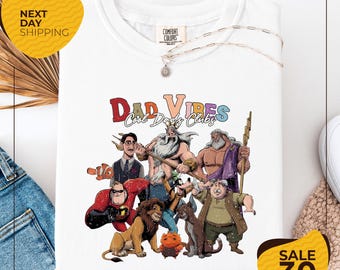 Comfort Colors® Dad Vibes shirt | Cool Disney Dads Club Shirt | Father's Day | Disney Dad Shirt | Lion King Hercules Zeus Goofy Shirt