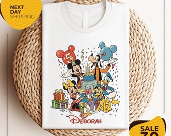 Disney Birthday Party Mickey and Friends Custom Shirt | Mickey Birthday Shirt | Disneyland Trip | Magic Kingdom | Personalized Kid Toddler
