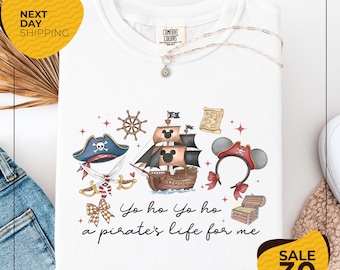 Comfort Colors® Coquette Bow Yo Ho Yo Ho A Pirate's Life For Me shirt | Disney Pirates Shirt | Disney Cruise Pirate Night Shirt | Pirates