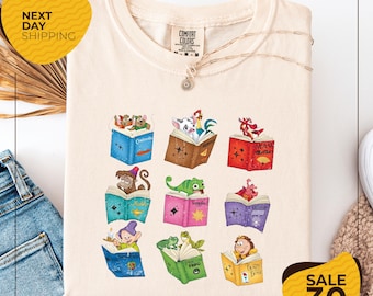 Comfort Colors® Disney Princess Sidekicks Book Club Shirt | Book Lover Gift | Disney Reading Tour Shirt | Librarian Shirt | Comfort Colors
