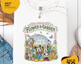 Comfort Colors® Disney Mickey and Friends Floral Epcot Festival Shirt | Epcot International Flower and Garden Festival Shirt | WDW Family