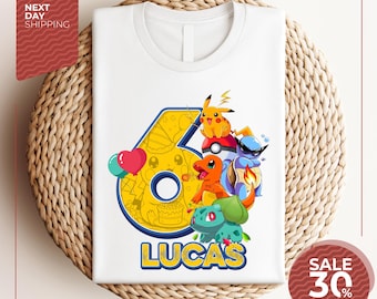 Custom Poke Birthday Shirt: Family Matching Cotton Tee