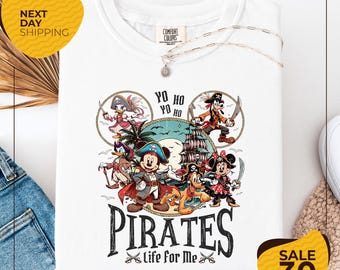 Comfort Colors® Yo Ho Yo Ho A Pirate's Life For Me | Disney Pirates of | Caribbean Shirt | Mickey and Minnie Disney Cruise Shirt | Disney