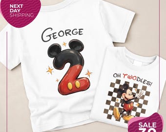 Custom Oh Twodles Two Year Old Mickey Mouse Birthday Shirt | Classic Mickey Disney Birthday Boy Shirt | Boy's Disney Birthday Shirt | Disney