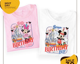 Personalized Mickey and Friends Birthday Shirt | Birthday Family Matching T-Shirt | Disney Birthday Tee | Birthday Squad Crew Boy Girl