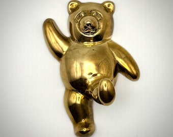 Vintage Brass Teddy Bear Wall Hook | Made in India | Nursery Decor |Child Backpack Hanger