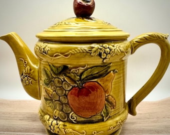 Lefton Tea Pot | Ceramic | Fruit Design | Cottage Core